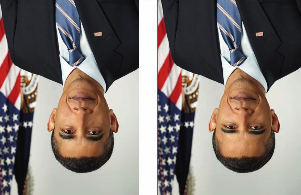 4.0 BRAIN AREAS NECESSARY FOR VISUAL AWARENESS: LESION STUDIES 181 BOX 1.1 (Continued) FIGURE 6.23 The face inversion effect. Demonstration of how bad we are at recognizing upside down faces.