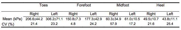 Results of Previous Investigations Standing en pointe: peak pressure over the toes was higher than over the forefoot Short jumps (sauté) produced greater peak