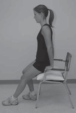 Knee extension Action: While sitting, slowly lift foot as you straighten knee. Hold knee straight for 5 seconds then slowly return to starting position. 10.