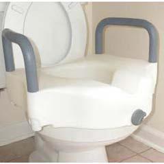 back or hip surgery Commode Adjustable toilet seat with grab bars and removable bucket