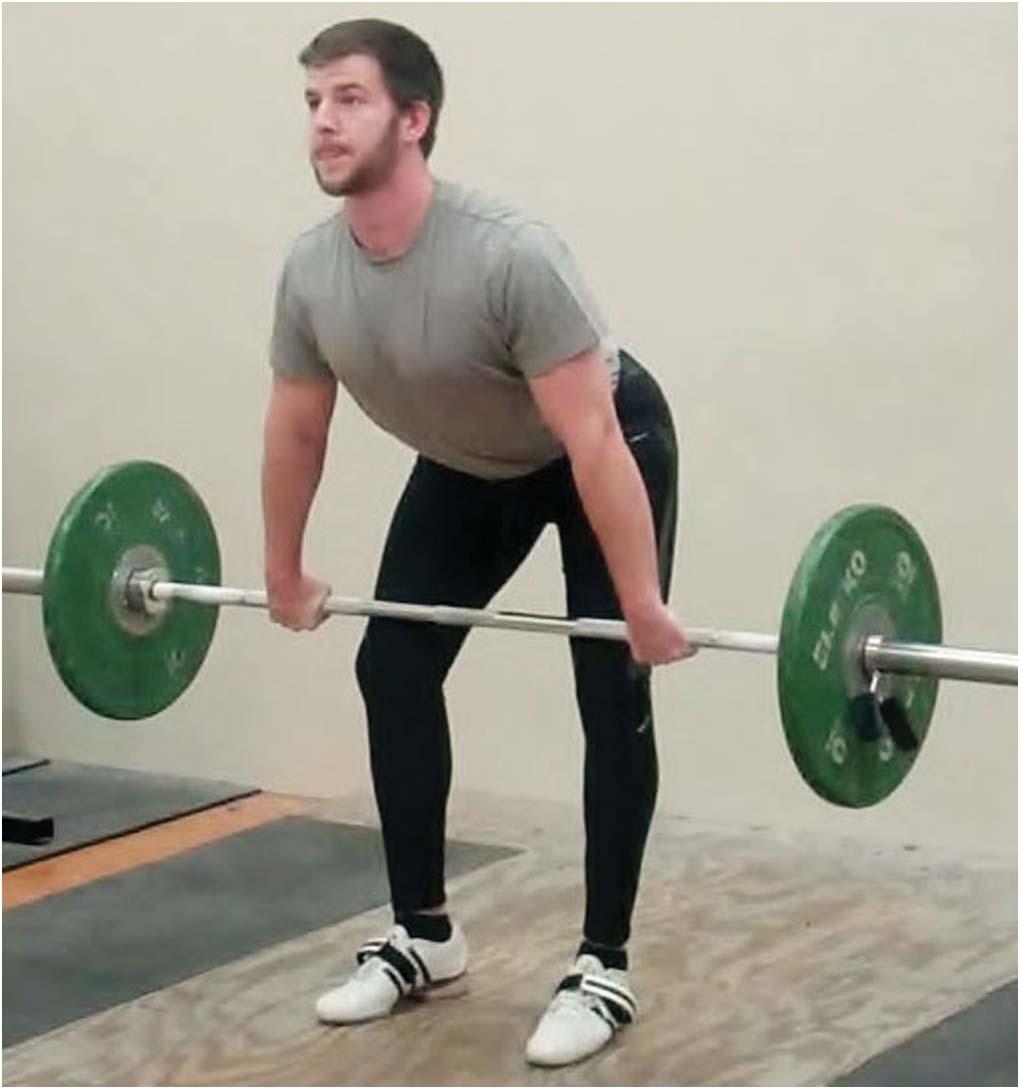 a result of the second pull, the athlete should break the elbows to complement the increase of bar speed generated by the triple extension of the second pull to further elevate the barbell to chest