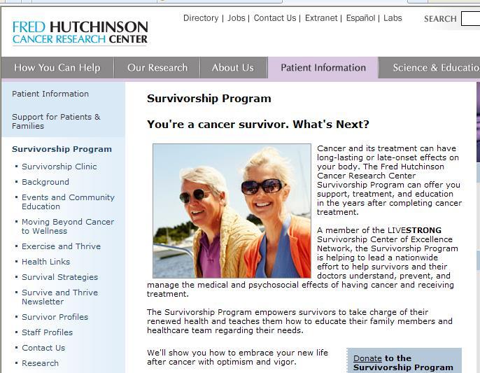 Hutchinson Center Survivorship Program http://www.