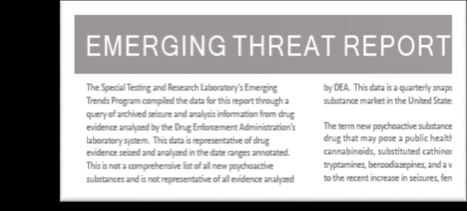 Data Sources DEA Reporting Laboratory Information Management System (LIMS) Seized: 0/0/208 2/3/208, Analyzed by 2/3/208