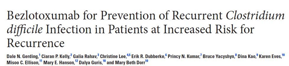 Bezlo in patients at risk of rcdi Modify I and II 1,554 pts (Bezlo and PBO) Pts with 1 or more pre-established risk factors (75%) - age 65
