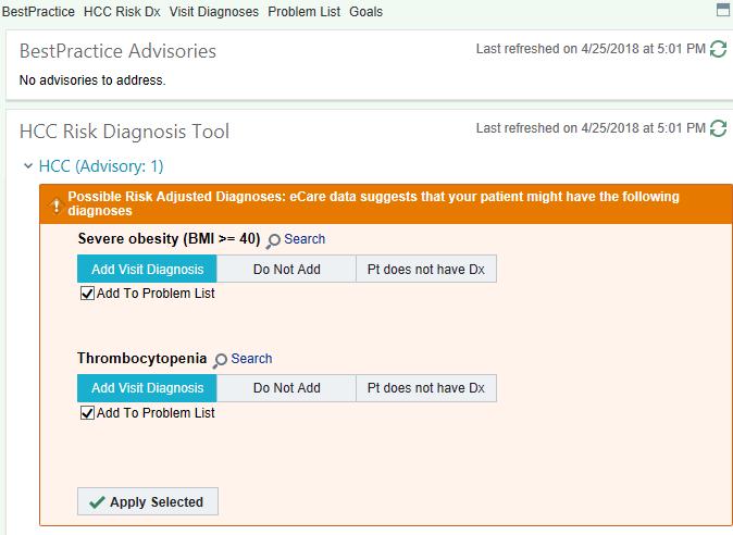 The HCC Tool can be used to suggest suspected diagnoses New identification