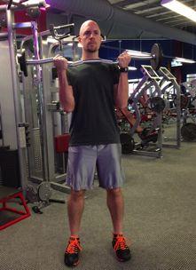 Then complete 7 reps STARTING with your forearms parallel to the ground and bringing the weight up to