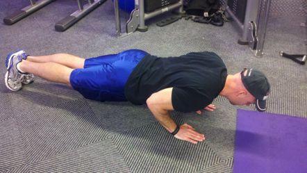 Close-Grip 3/4 th Rep Pushups With your hands inside shoulder-width apart