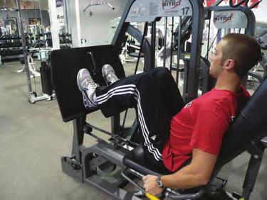 LEG PRESS NARROW Start with back and butt on the pad.