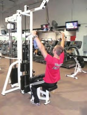 Works: Triceps LAT PULL-DOWN At a lat pull down machine, after