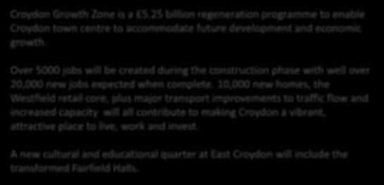 As well as being one of the largest boroughs in area Croydon is also one of the largest in terms of population. Croydon Growth Zone is a 5.