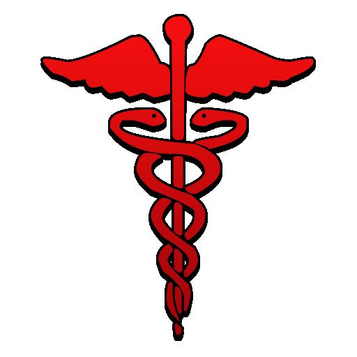 Red Caduceus in Power School This red caduceus symbol appears above