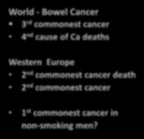 nd commonest cancer death 2 nd commonest cancer 1 st commonest cancer in
