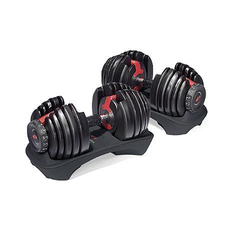 Bowflex SelectTech 552i SKU 100319 patented adjustable dumbbells Weight Range 2,3-23,8 kg (each) Maximum Number of Exercises Available 30+ Number of Weight