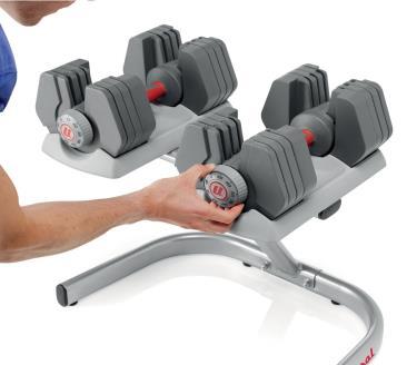 Universal Power-Pak SKU 100208 patented adjustable dumbbells Weight Range 4 to 45 lbs. (equivalent to 1.8 to 20.
