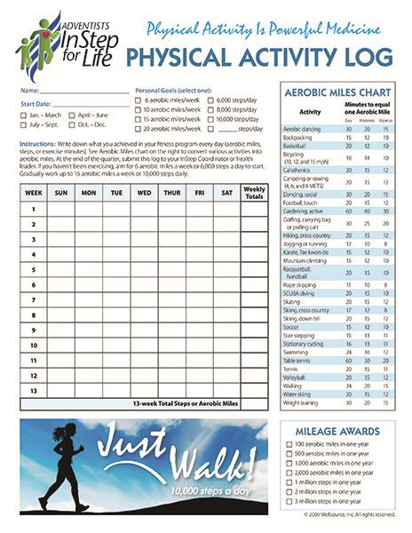 Program Components Getting Started Log your activity A 13-week exercise record log is available for download Use online reporting Helps you work towards a specific goal Keeps you faithful
