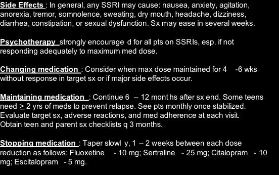 Information about SSRIs