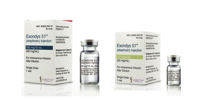 EXONDYS 51: APPROVED BY FDA UNDER ACCELERATED APPROVAL When studying a new medicine, it can sometimes take many years to see whether it actually has an effect on how a patient survives, feels or