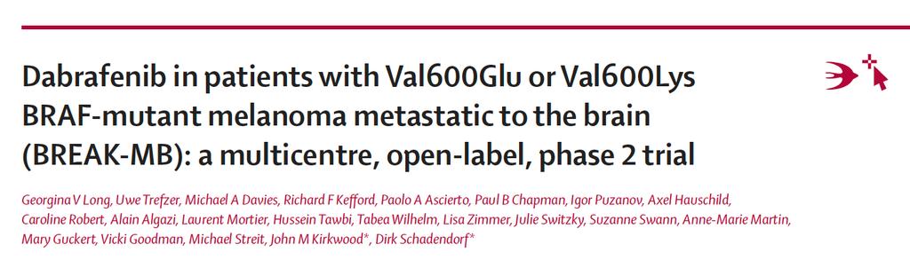 multicentre, open-label, phase 2 trial Val600Glu or Val600Lys BRAF-mutant