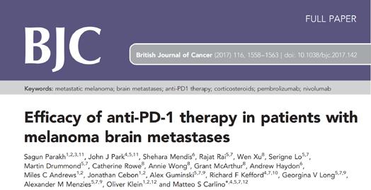 PD1 checkpoint inhibitor monotherapy Parakh et al., 2017 Goldberg et al.