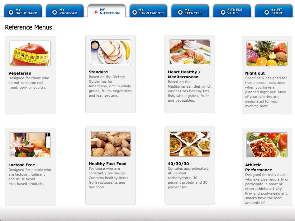MY NUTRITION... Lifestyle menus written by Registered Dietitians that can be edited and saved.