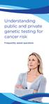 Understanding public and private genetic testing for cancer risk. Frequently asked questions