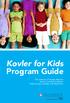 Kovler for Kids Program Guide