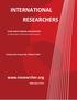INTERNATIONAL RESEARCHERS.    Volume No.4 Issue No.1 March 2015 ISSN