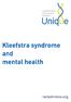 Kleefstra Syndrome and mental health A guide for families