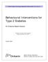 Behavioural Interventions for Type 2 Diabetes