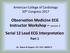 Observation Medicine ECG Instructor Workshop session 2 Serial 12 Lead ECG Interpretation