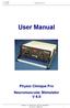 Valmed SA. User Manual. Physio Clinique Pro Neuromuscular Stimulator V 6.0