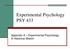 Experimental Psychology PSY 433. Appendix A Experimental Psychology: A Historical Sketch