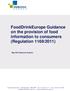 FoodDrinkEurope Guidance on the provision of food information to consumers (Regulation 1169/2011) May 2012 (Second Version)