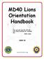 MD40 Lions Orientation Handbook