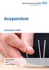 Acupuncture. Information leaflet. Patient name: Date: Physiotherapist: