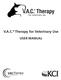 V.A.C. Therapy for Veterinary Use USER MANUAL