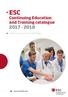 ESC Continuing Education and Training catalogue