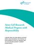 Stem Cell Research: Medical Progress with Responsibility