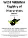 WEST VIRGINIA Registry of Interpreters