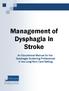 Management of Dysphagia in Stroke. An Educational Manual for the Dysphagia Screening Professional in the Long-Term Care Setting