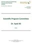 Scientific Program Committee. Dr. Syed Ali