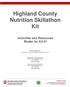 Highland County Nutrition Skillathon Kit