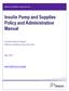 Insulin Pump and Supplies Policy and Administration Manual
