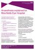 Anaesthesia explained for Moorfields Eye Hospital