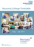 Recovery College Timetable