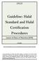 Guideline: Halal Standard and Halal Certification Procedures
