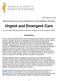 Urgent and Emergent Care