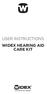 USER INSTRUCTIONS WIDEX HEARING AID CARE KIT