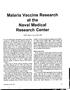 Malaria Vaccine Research at the Naval Medical Research Center
