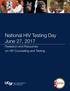 National HIV Testing Day June 27, Research and Resources on HIV Counseling and Testing